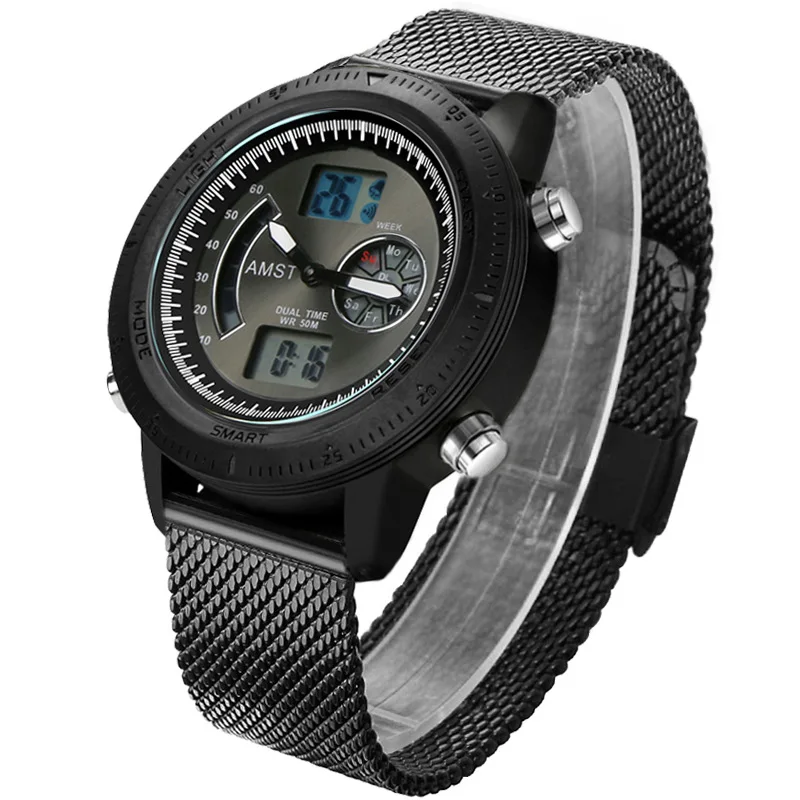 

AMST Горячая распродажа: Водонепроницаемые модные электронные часы, многофункциональные студенческие мужские электронные часы