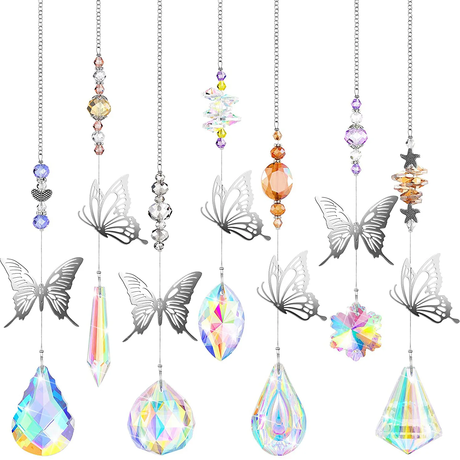 Butterfly Crystal Sun Catcher Suncatcher Rainbow Maker Lighting Pendant Gardening Window Hanging Desk Decoration  Decoration