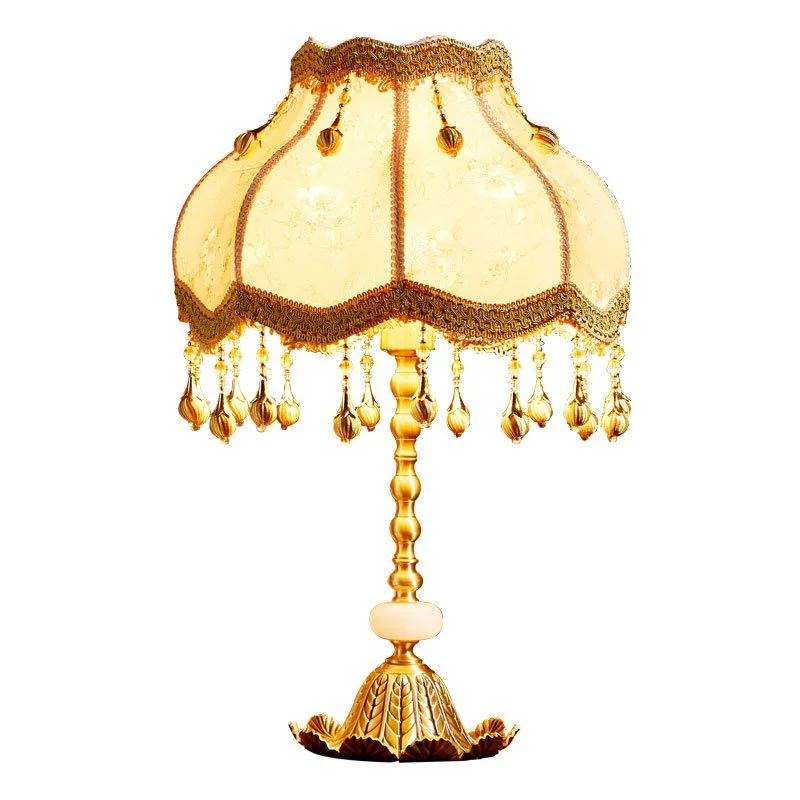 Lamp American Idyllic European Retro Living Room Study Lamp Luxury Bedroom Bedside Table Home Wedding Gift Led Dimming