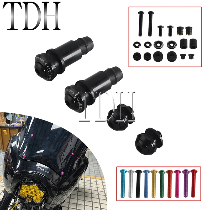 Motorcycle Club Style Fairing Windscreen Mounting Holes Windshield Deflector Sc…