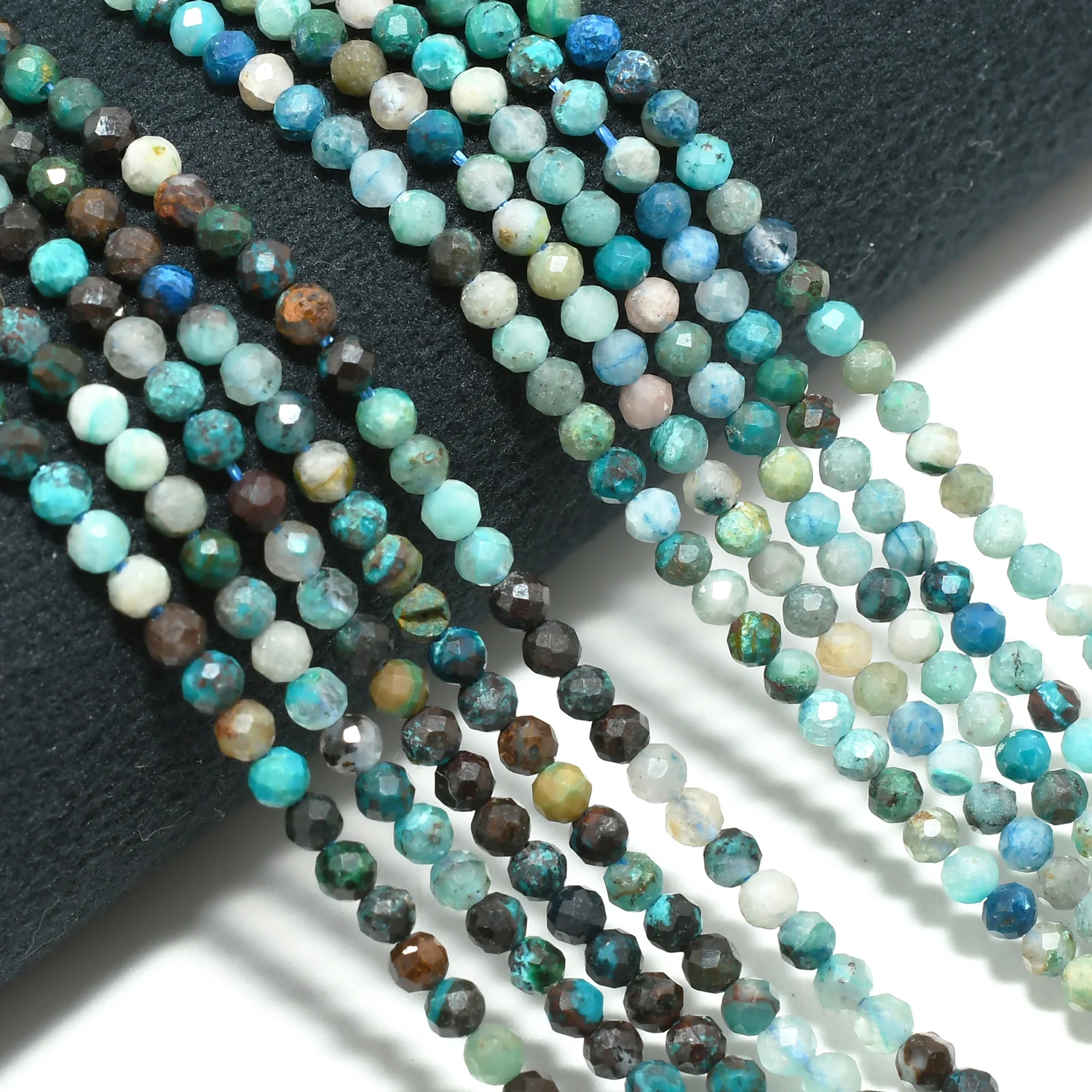 Natural Shattuckite Chrysocolla Faceted Round Beads 2.5mm-2.7mm