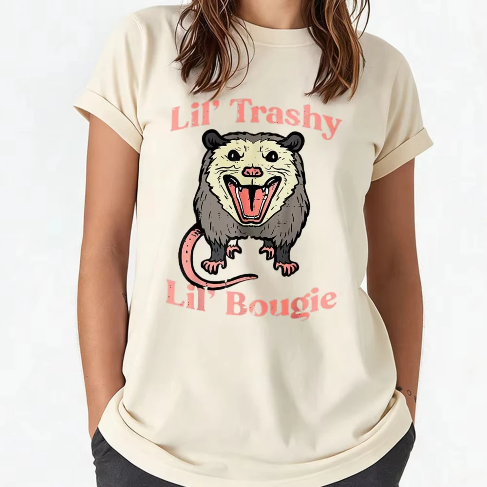 Opossum Lil Trashy Bougie Possum Street Cat Men Women T-Shirt Graphic T Shirts Funny Outdoors High Quality Cotton Short-sleev
