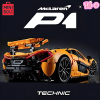 3893pcs MINISO Disney Technical McLaren P1 Compatible 42172 Building Blocks Famous Classic Sports Car Toys Model Birthday Gift