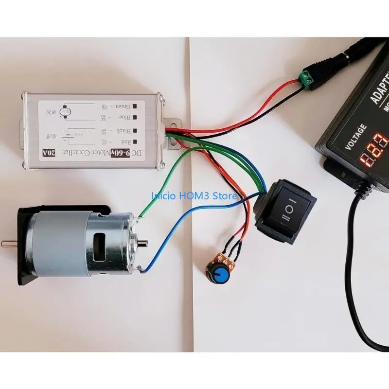 A5YD DC9V-60V DCMotor Speed Controllers 20A 1200W Motor Width Modulator Regulator PWMMotor Regulator Monitors Dimmer