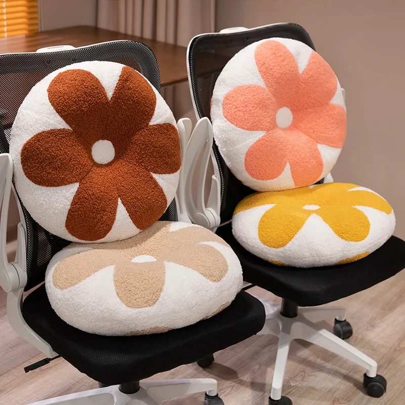 Cojín redondo para asiento de flores de 5 pétalos, 38 ~ 55cm, suelo interior suave, sofá, silla, almohada decorativa, regalo