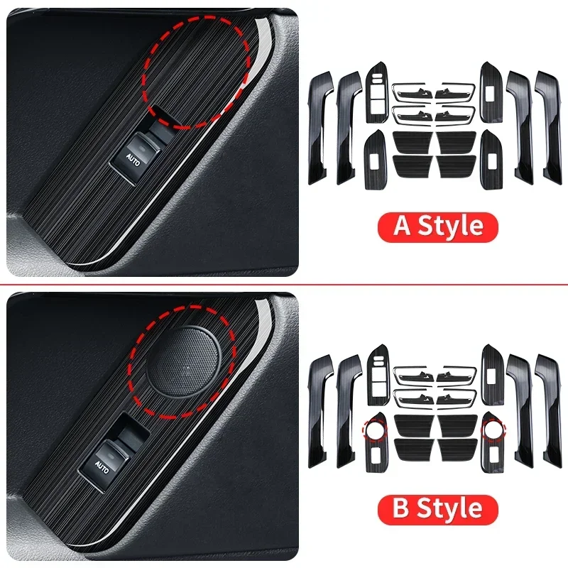 لتويوتا لاند كروزر برادو 150 2010-2024 2023 2022 مقبض باب السيارة زجاج مزخرف زر التبديل LC150 الملحقات الداخلية