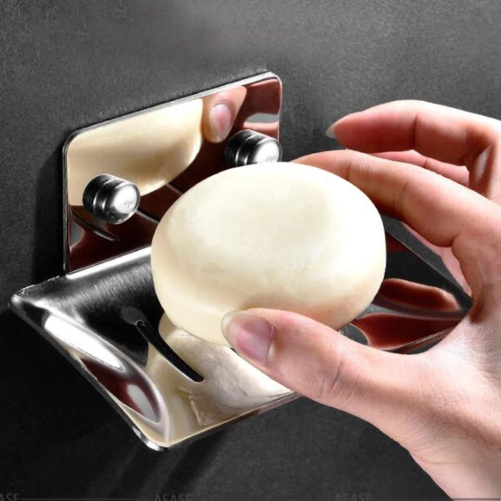 

Stainless Steel Soap Dish Stylish Holder Shelf Dropshipping Basket Punch Free Space-saving