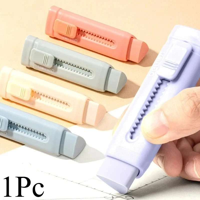 1Pc Colorful Retractable Drawing Art Eraser With Push-pull Design For Easy Storage, School Supplies - Easy To Wipe, Not Easy To