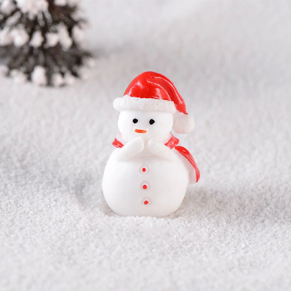 

10Pcs Snowman Resin Miniature Christmas Decorations Micro Landscape Mini Snowman for Home Decor Room Decor for Bedroom
