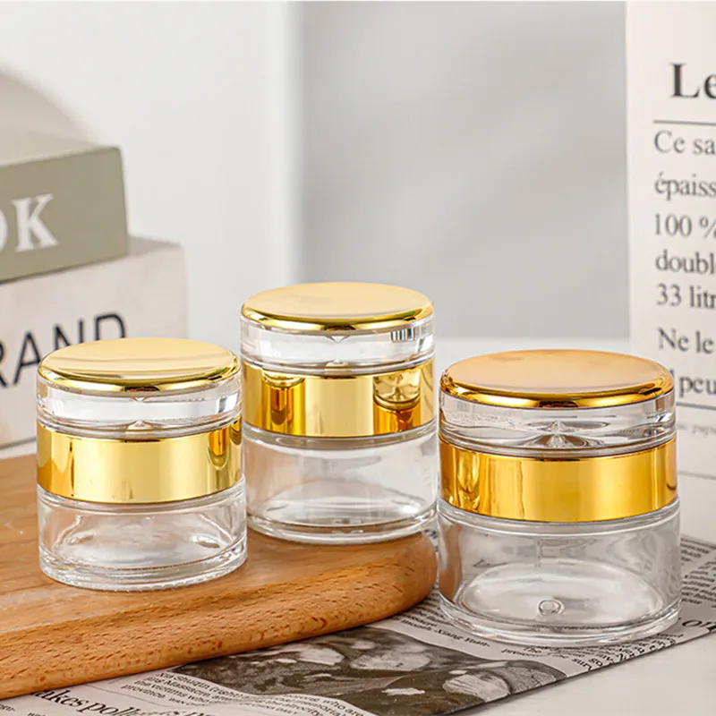 

Frosted/Clear Empty Glass Cream Container Face Hand Mask Lotion Jar 20g 30g Lid Travel Pots Refillable Bottle Cosmetic Skincare