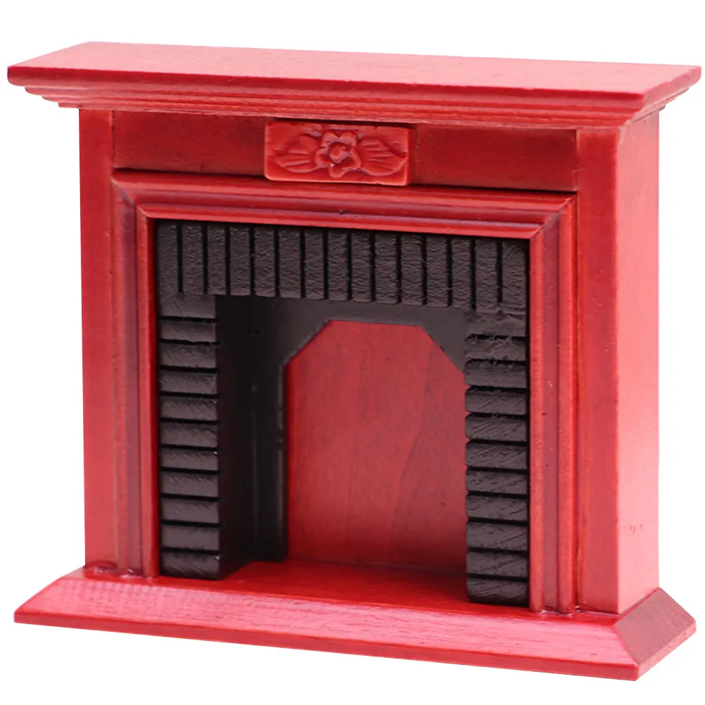 

Wooden Mini Fireplace Tiny House Decoration Crafted Wood Faux Fireplace for Micro Landscape Indoor Room Atmosphere Enhancer