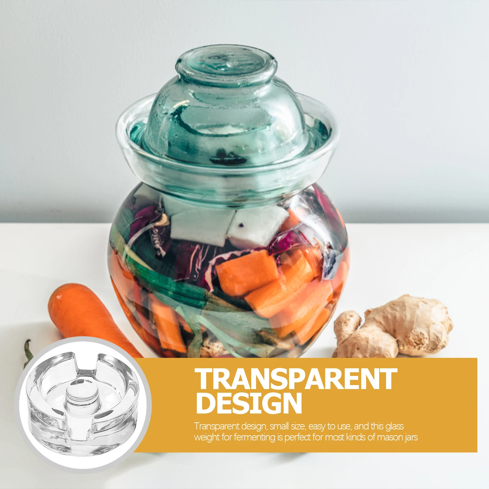 

Fermented Glass Heavy Stone Fermenting Weights Wide Mouth Jar for Lids and Canning