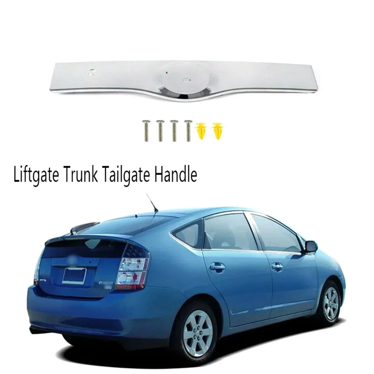 Chrome Rear Exterior Door Latch Tailgate Handle Liftgate Trunk for Toyota Prius 2004-2009