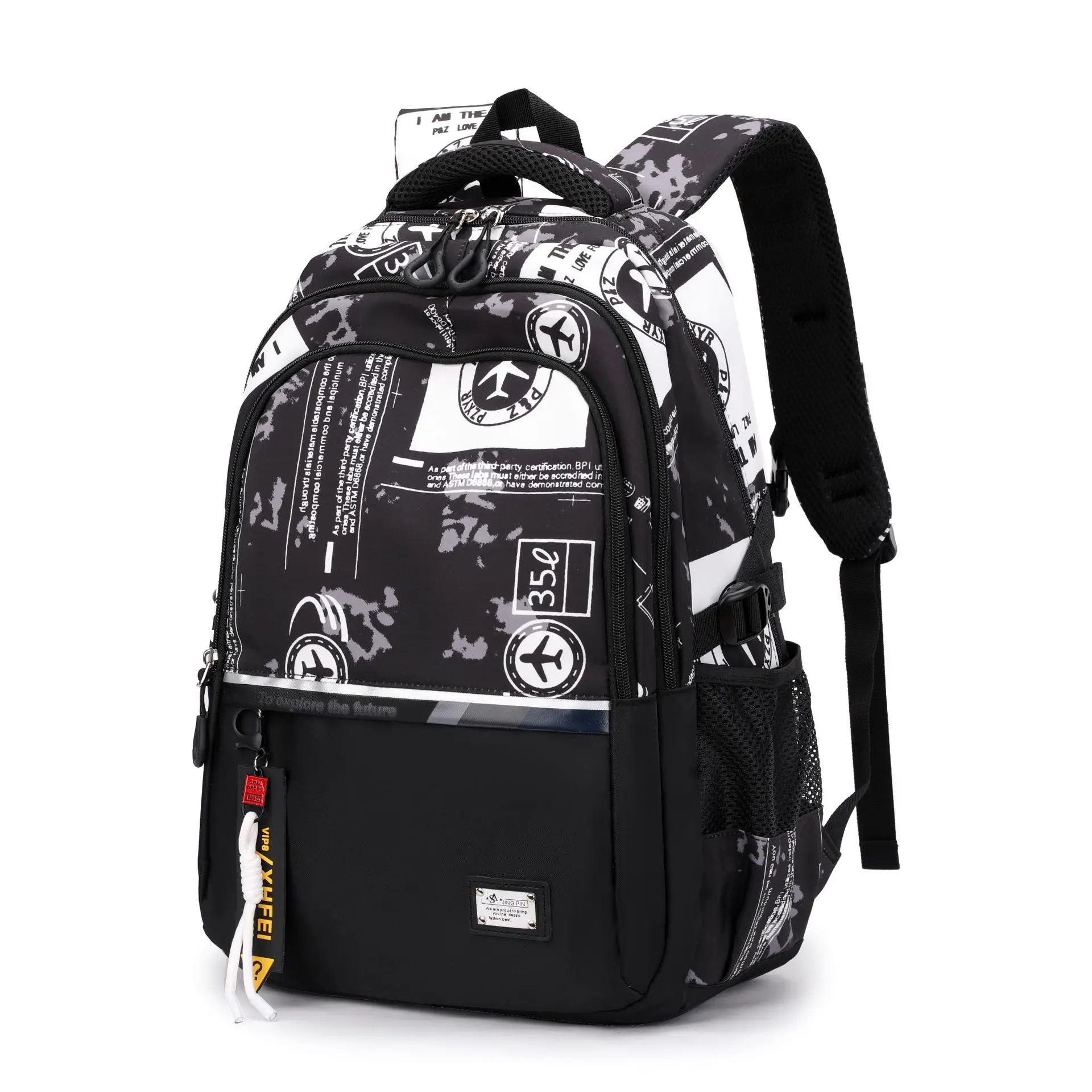 Camouflage graffiti Men's Backpacks Oxford Waterproof Shool Bags Laptop Bag Travel Backpack Senior High School Student Schoolbag - view 5