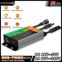 POWLSOJX On-Grid Inverter 110V/220V Dual Option, 24V Start 50V Voc, Plug & Play Solar Micro Inverter for Home/RV/Outdoor