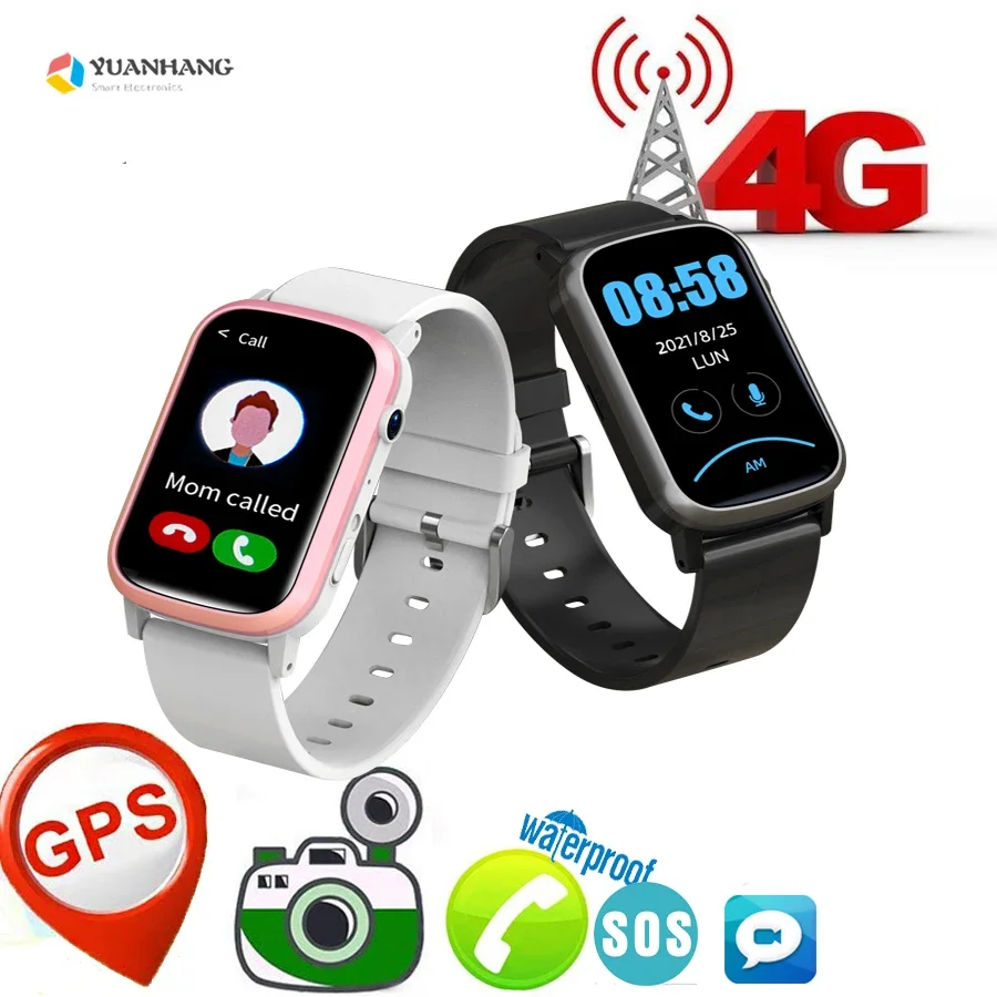 IP67 Waterproof Smart 4G GPS WI-FI Tracker Locate Kids Student Remote Camera Monitor Smartband Video Call Android Phone Watch