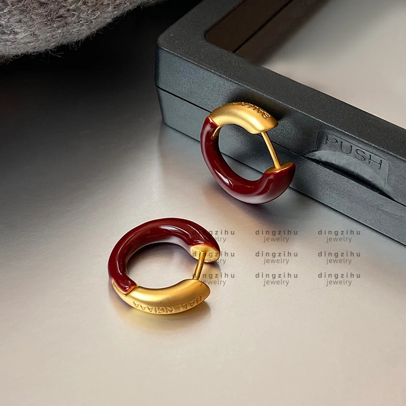 

Ankara red luxury design high-end earrings