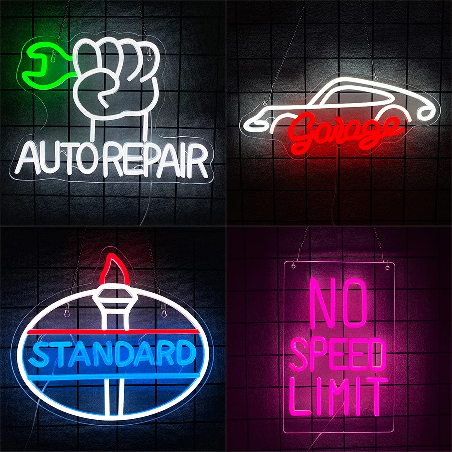 Auto Repair Led Neon Sign, Used For Wall Decor, Garage Bar Man Cave Auto Repair Shop Club Party Machinery Workshop Wall Lamp.