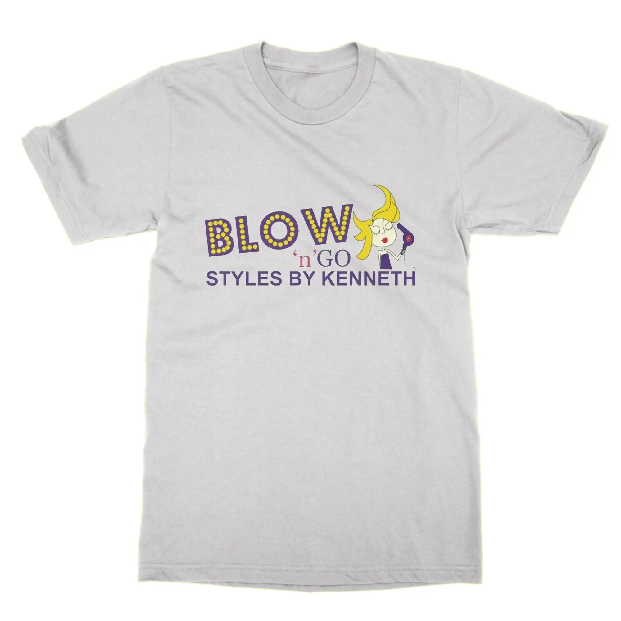 Blow n' Go Styles by Kenneth T Shirt funny Benidorm top