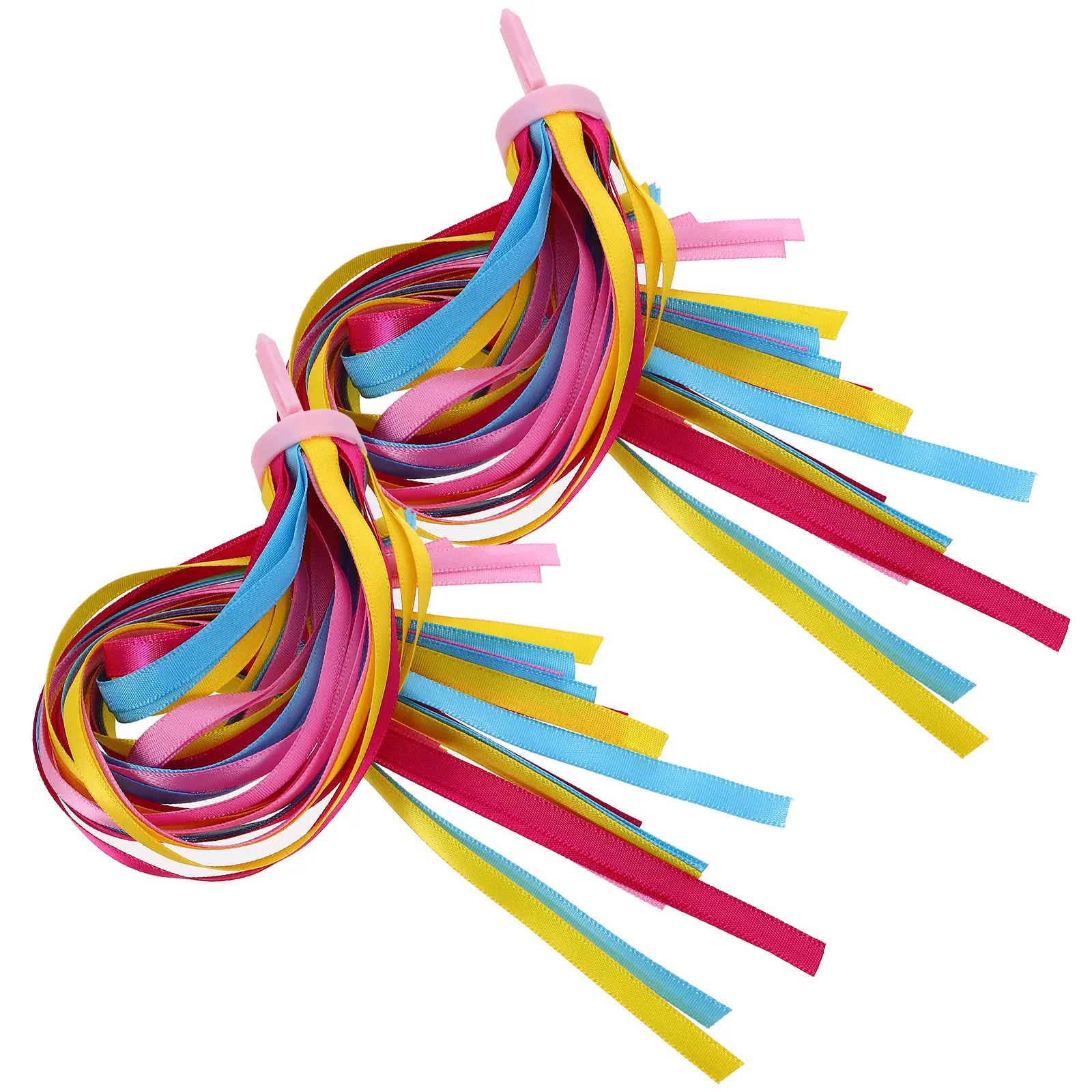 

One Pair Childrens Bike Handlebar Streamers Yellow Glossy Sparkly Decoration for Kids Bikes Tricycles and Scooters