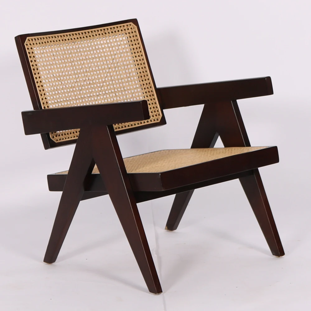 Scandinavian Style Furniture Cheap High Back Wicker Rattan Garden Chairs Solid Wood Chair for Event Wedding كرسي استرخاء