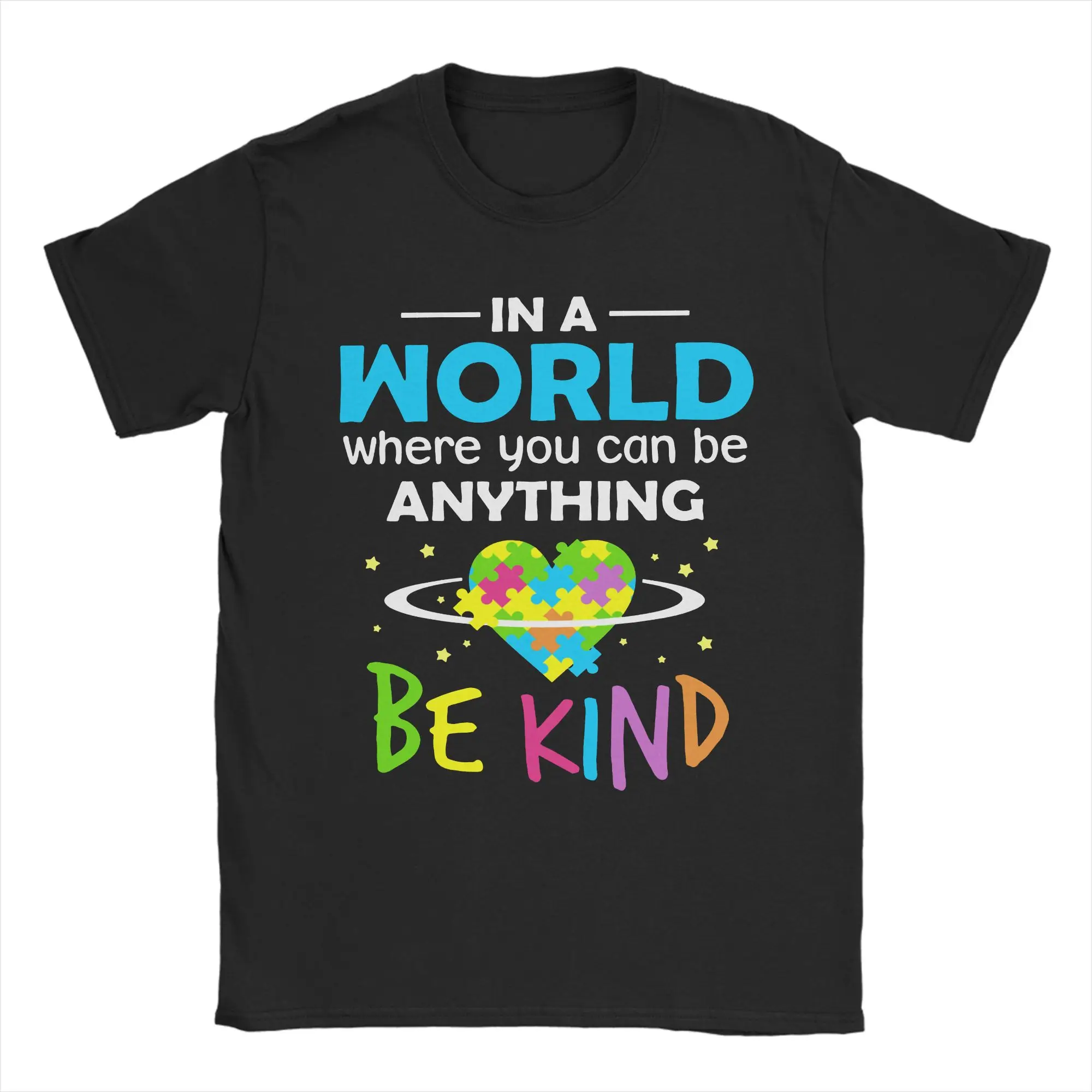 Camisetas Be Kind para homens e mulheres, Mês de Conscientização sobre Autismo, escolha a bondade, amor, algodão, roupa, gola redonda, camiseta plus s