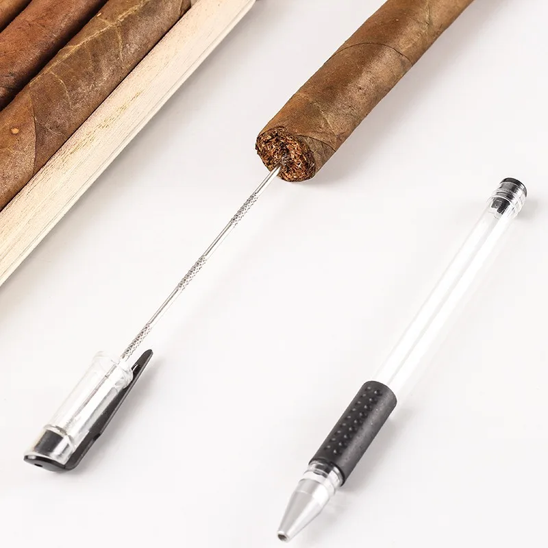 Creative pen-shaped stainless steel cigar needle portable cigar punch drill tool accessories cigar dredge