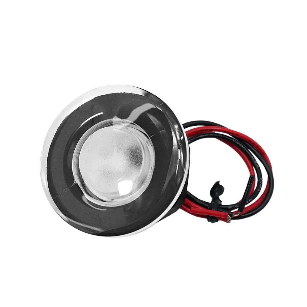 LED Step Light Plastic Round Flush Mount Boat Marine Stair Lighting for 12V Deck and Garden Pathway