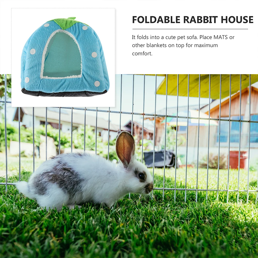 

Pet Sleeping Hamster Hideout Small Animal Nest Simple Rabbit House Blue Rabbit Bed Bunny Bed Warm Safe Play