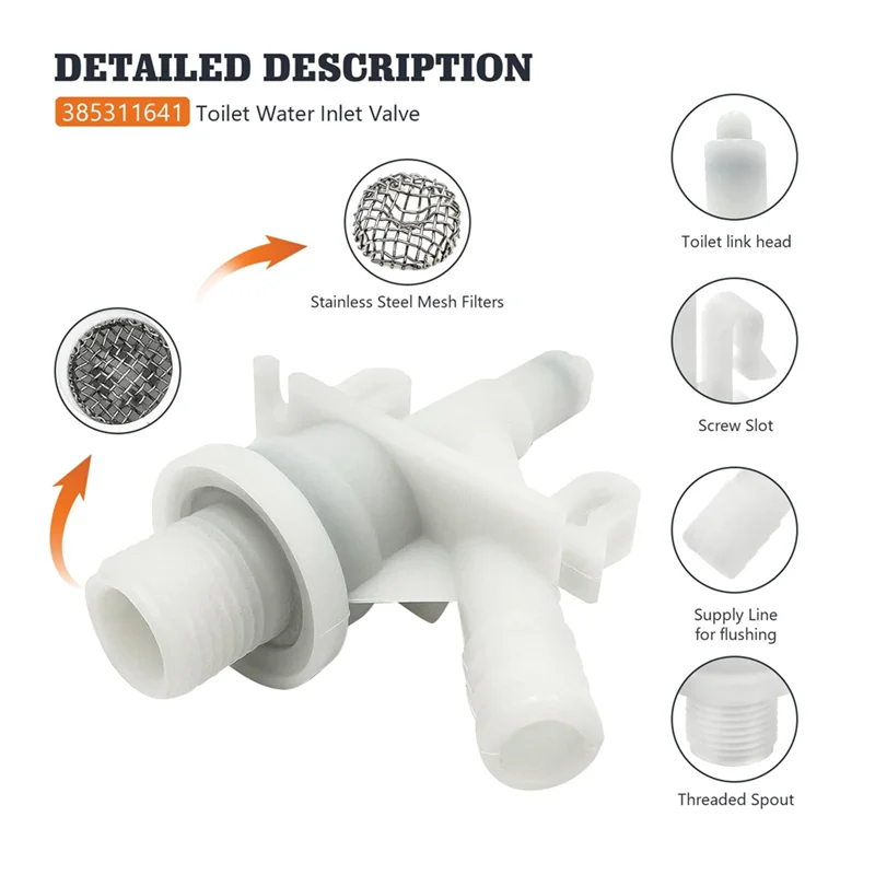 

YWDZ-2Pack 385311641 Комплект водяного клапана для Sealand/Dometic Toilets серии 300, 310, 320, 321, с 2 шт. шаровым уплотнением для смыва унитаза