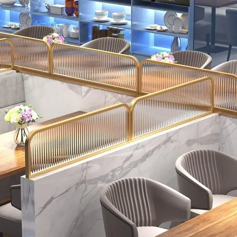 Changhong glass screen, light luxury booth, milk tea shop, restaurant bar, simple metal cover