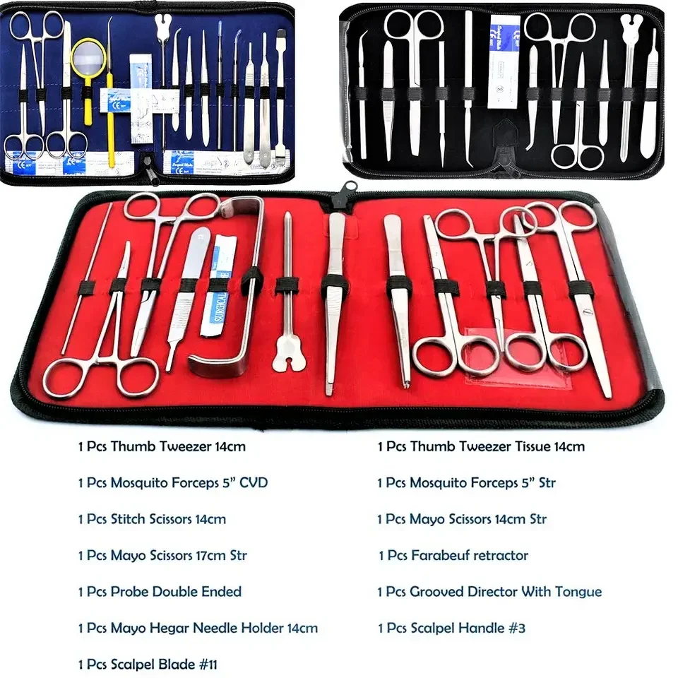 Medical Teaching Students Training Dissection Surgical Kit Surgical Stainless Steel Dissecting Kit for Practice