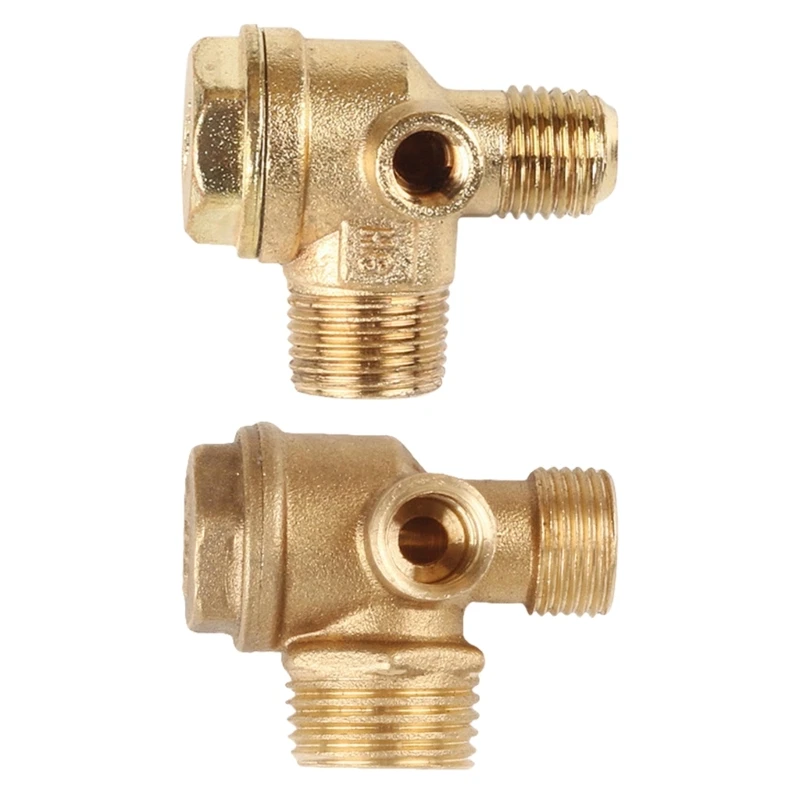 3-Port Check Brass/Zinc Alloy Male Threaded Workshop Replace Air Compressor Unidirectional Check Connector Dropship