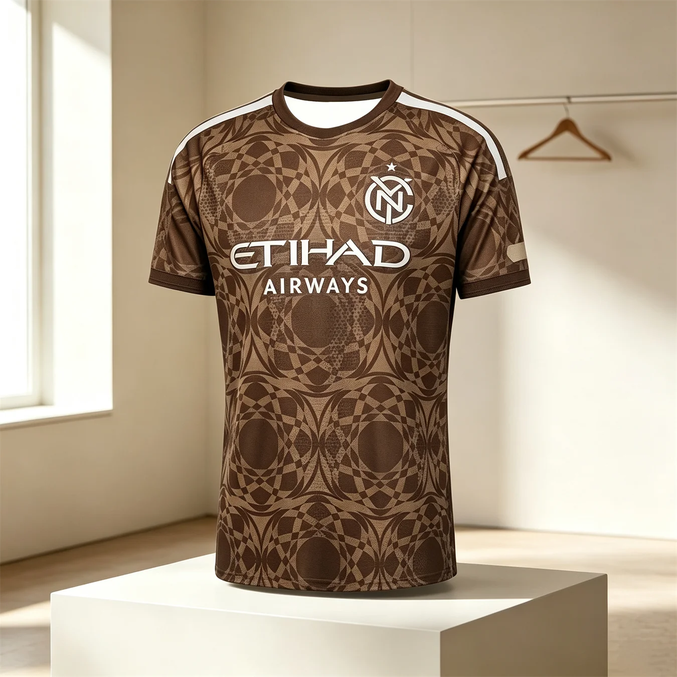 2026 NYCFC Rotes Geometrisches Fußballtrikot Schnelltrocknend Atmungsaktives Fußball-T-Shirt Etihad-Druck MLS Trainingsuniform Unisex Fan-Sport-Oberteil – Detail 8