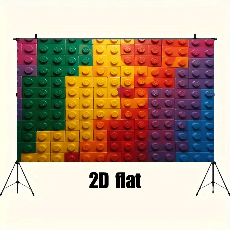 لافتة حفلات - خلفية من الطوب المتشابك بنمط كتلة، ترتيب جو عيد الميلاد المزخرف بالبوليستر