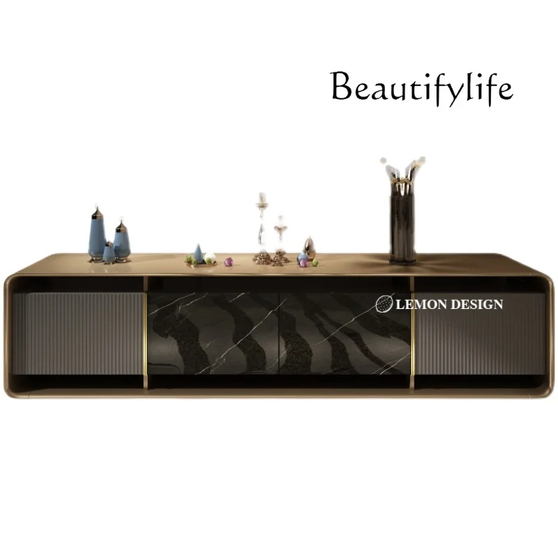 

Minimalist Luxury Solid Wood Tea Table Combination Affordable Luxury Style Square Coffee Table TV Cabinet Combination