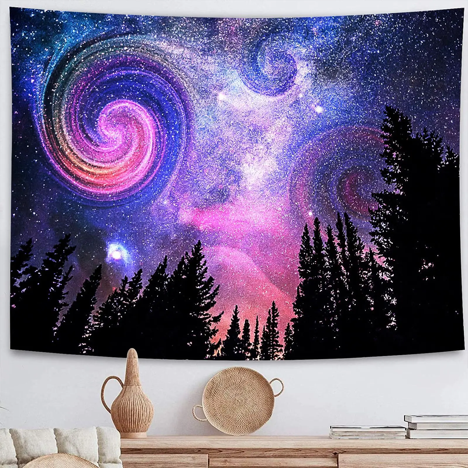 1pcs Universe Nebula Galaxy Tapestry Vibrant Clouds and Starry Sky Wall Painting Hanging Decor forBedroom Living Room Decoration