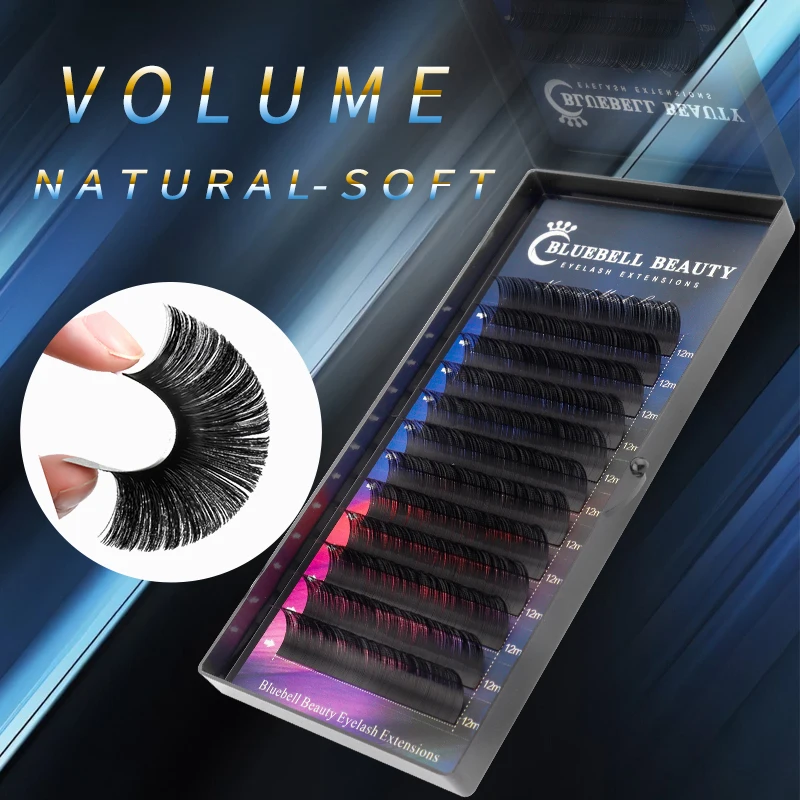 

Bluebell Beauty High quality 12 lines 0.07mm thickness Faux mink lashes individual soft eyelash extension