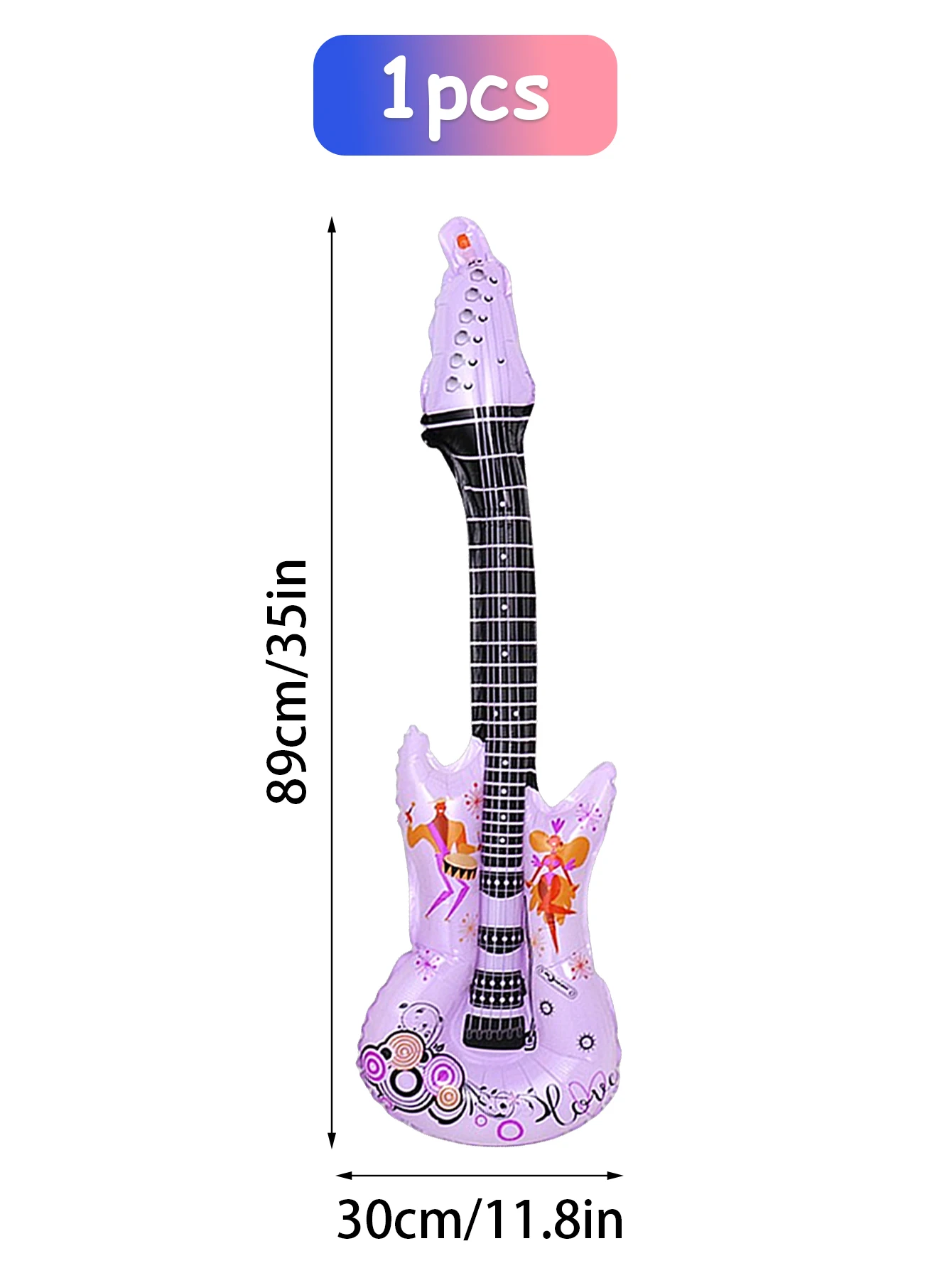 1 Stück/5 Stück Folienballons in Form einer Rockgitarre, geeignet für Disco-Partys, Geburtstage, Musikveranstaltungen, Babypartys. – Detail 11