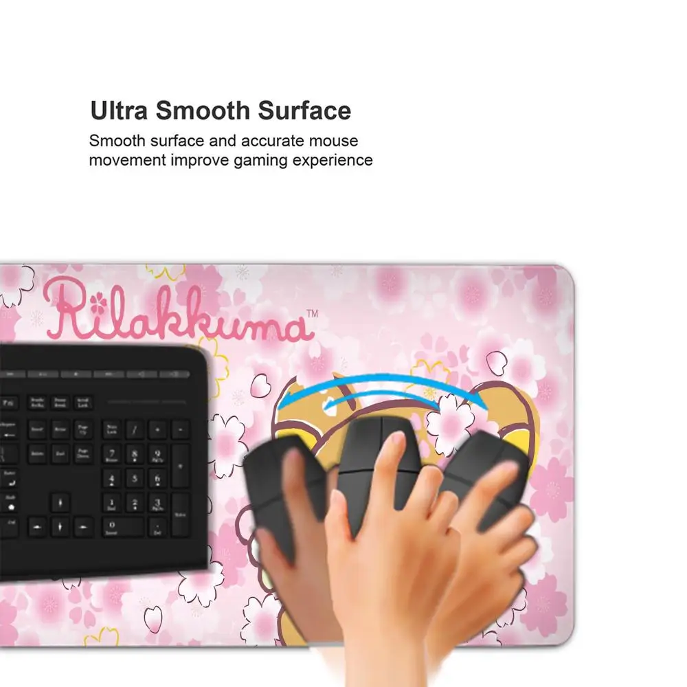 Kawaii Game Rubber Mat Cute Mousepad Non-slip Table Mat Anime Pink Rilakkuma Office Computer Accessories Speed Desktop Mouse Pad