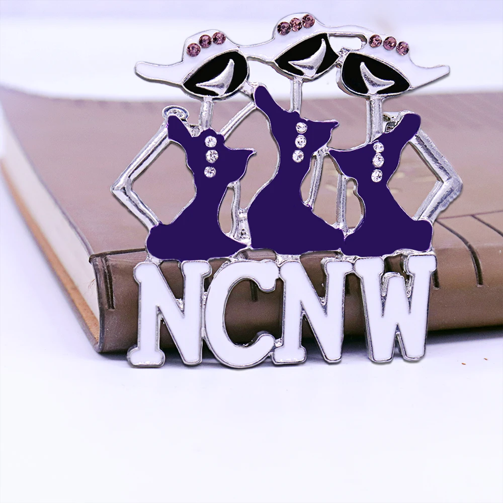 Custom Elegant Greek Letter Womenhood Servcie Greek Letter Group Members NCNW Philo Zeta Sorority Brooch Pin Gifts Jewelry