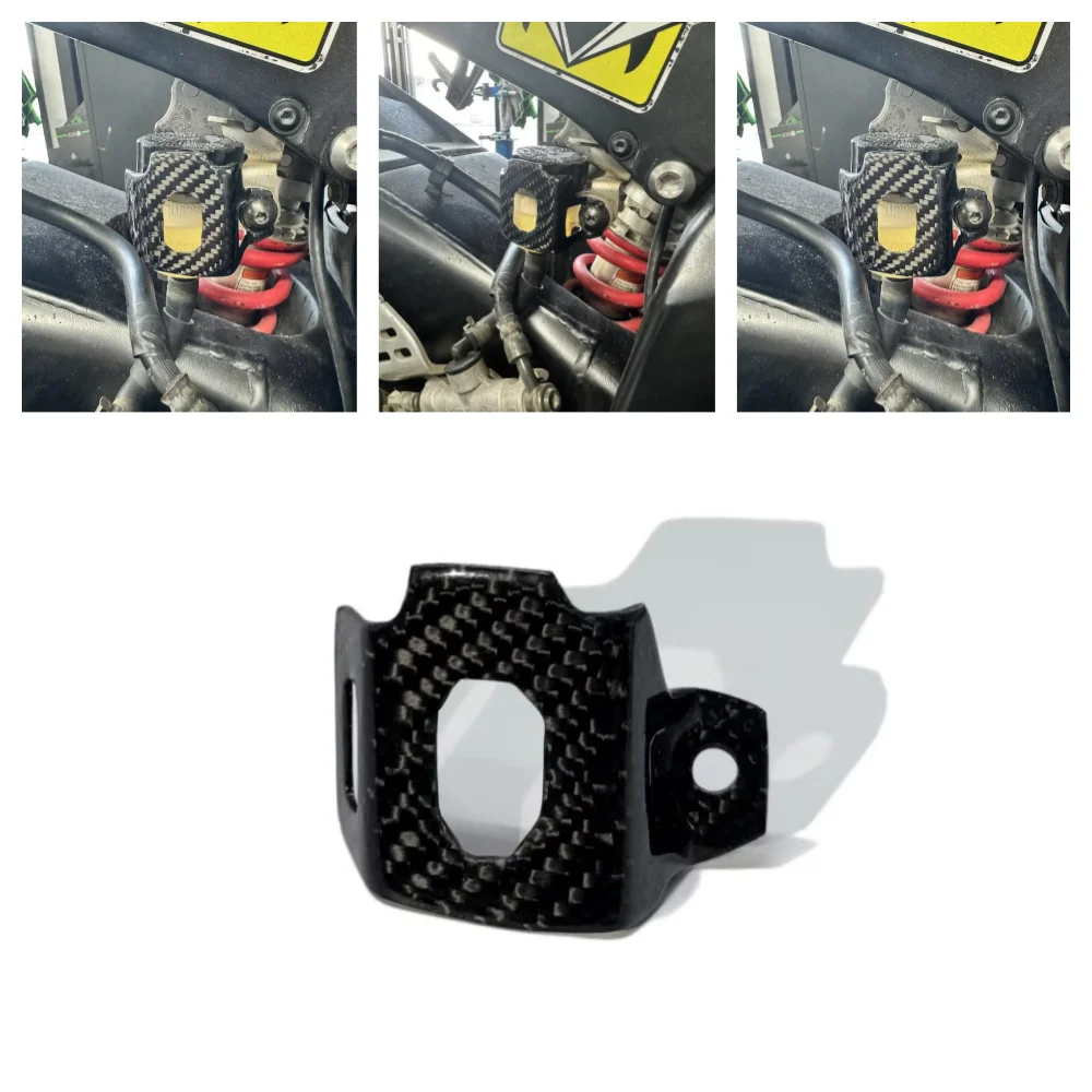 

motorcycle rear brake pump carbon fiber reservoir protective cover For Kawasaki ZX-4R 4RR ZX-6R ZX-250 H2 accessories