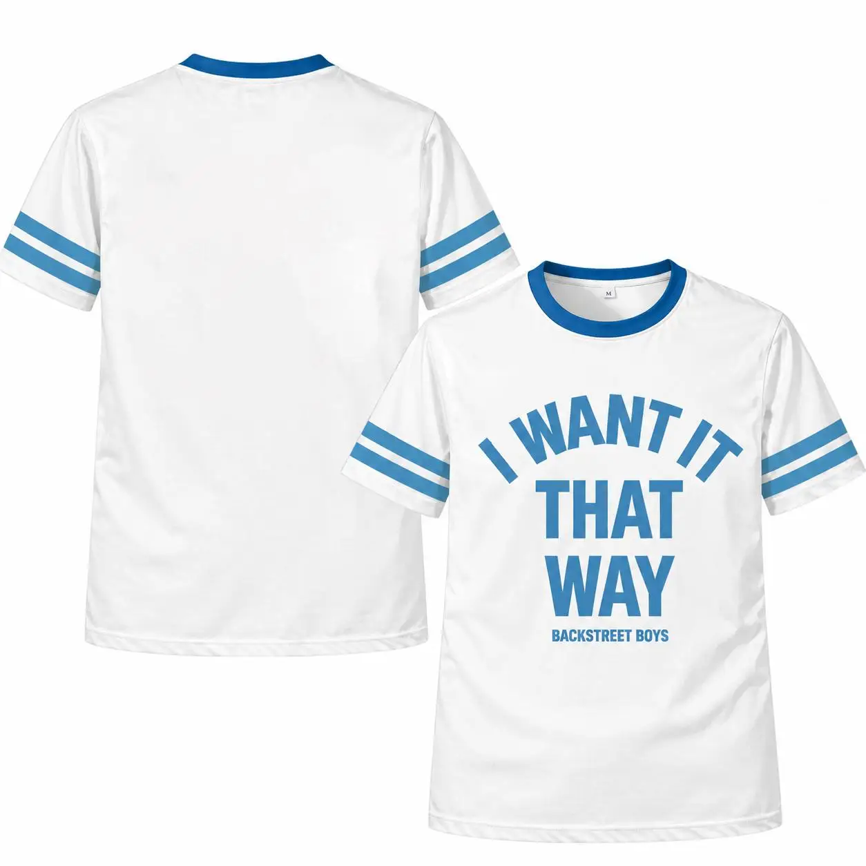 Y2K Retro I Want It That Way Print Sports T Shirt Men Women Breathable Crop Football Jersey for Backstreet Boys Band Fans Gift