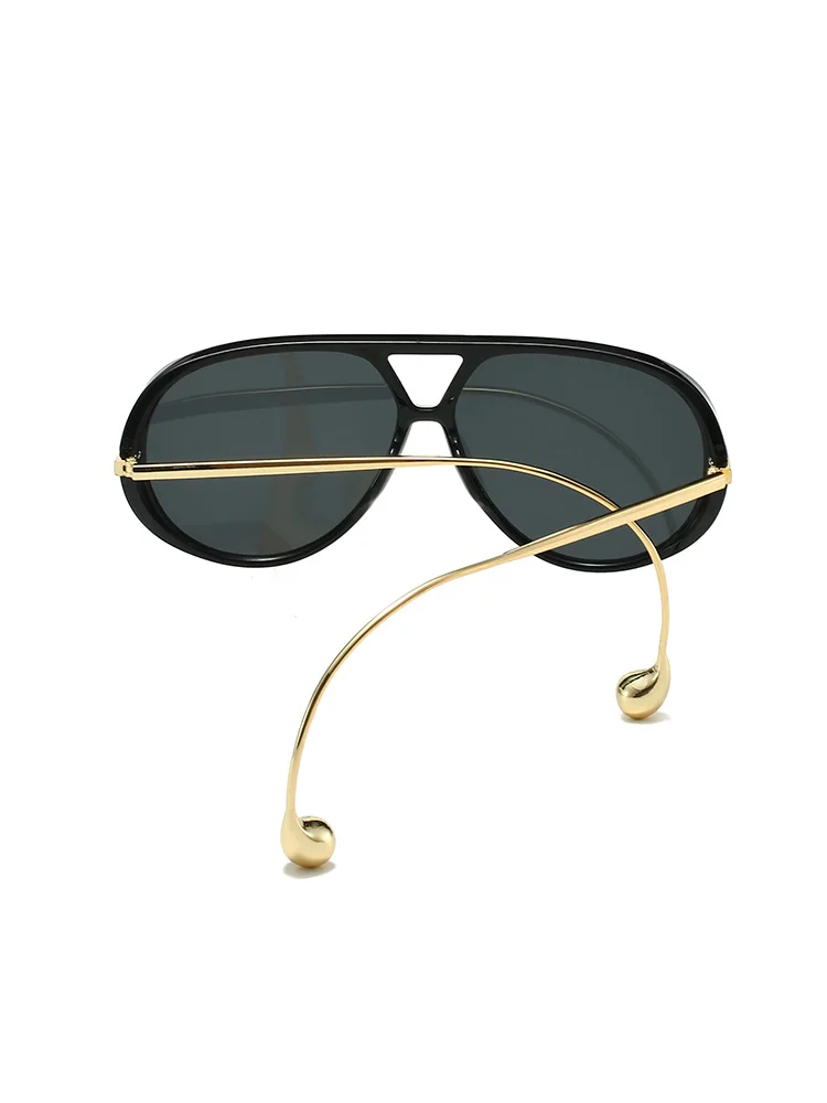 العلامة التجارية مصمم النظارات الشمسية النساء أزياء الطيران إطارات كبيرة المعادن الطيار نظارات السيدات