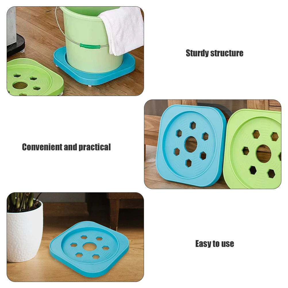 

Rolling Plant Stand Sturdy Flower Pot Holder Tray Wheels Plastic Dolly Indoor Outdoor Garden Planter Mover Base Storage Shelf