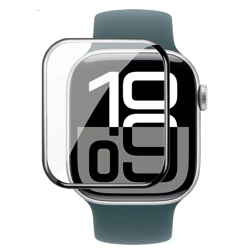 Screen Protector For Apple Watch Series 10 9 8 7 6 SE 46mm 42mm 41mm 45mm 40mm 44mm 38mm Curved Cover Protective Film Not Glass