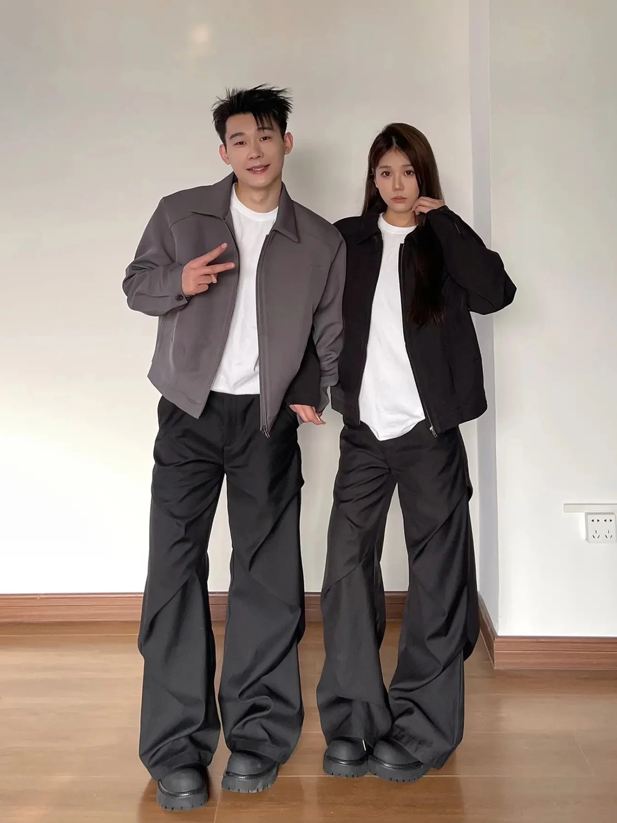 

Мужская куртка с подплечниками и короткими рукавами, весенне-осенняя, в американском ретро-стиле, Cleanfit, для пар, верхняя одежда премиум-класса, повседневная.