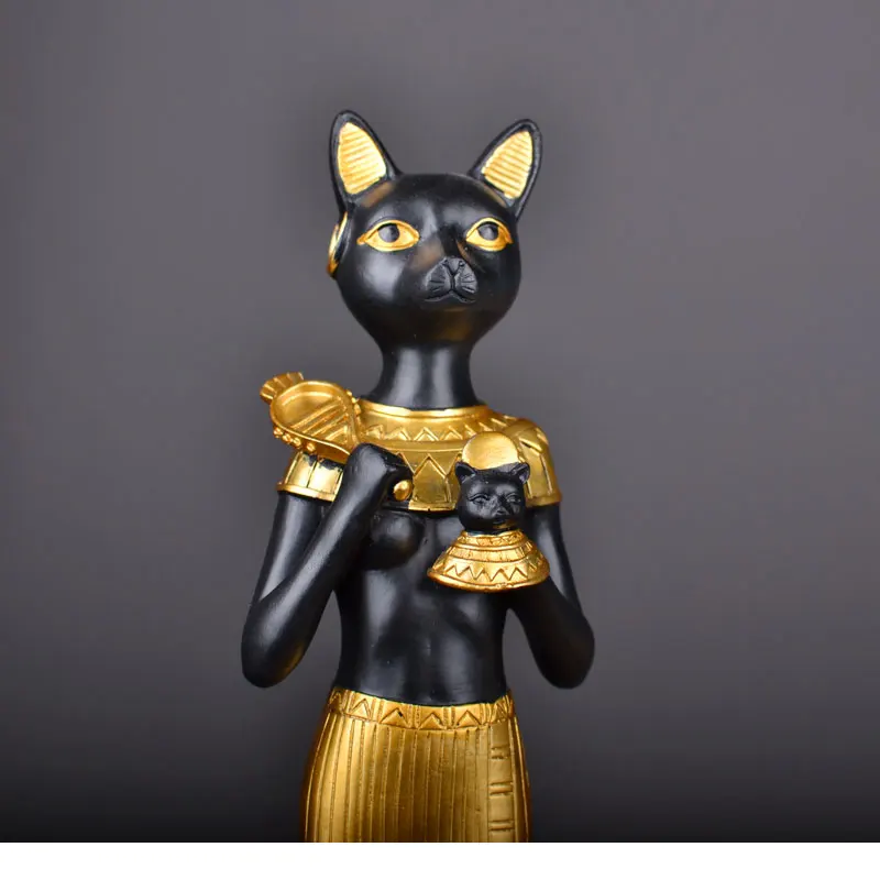 

Egyptian Cat Sculpture for Home Decor, Creative Dressing Table Decoration, Family Patron Saint Astrologer