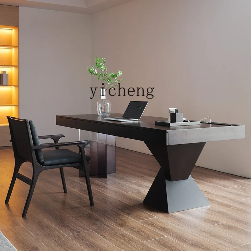 

LSL Home Solid Wood Desk Living Room Large Long Workbench Writing Office Desk Italian Minimalist