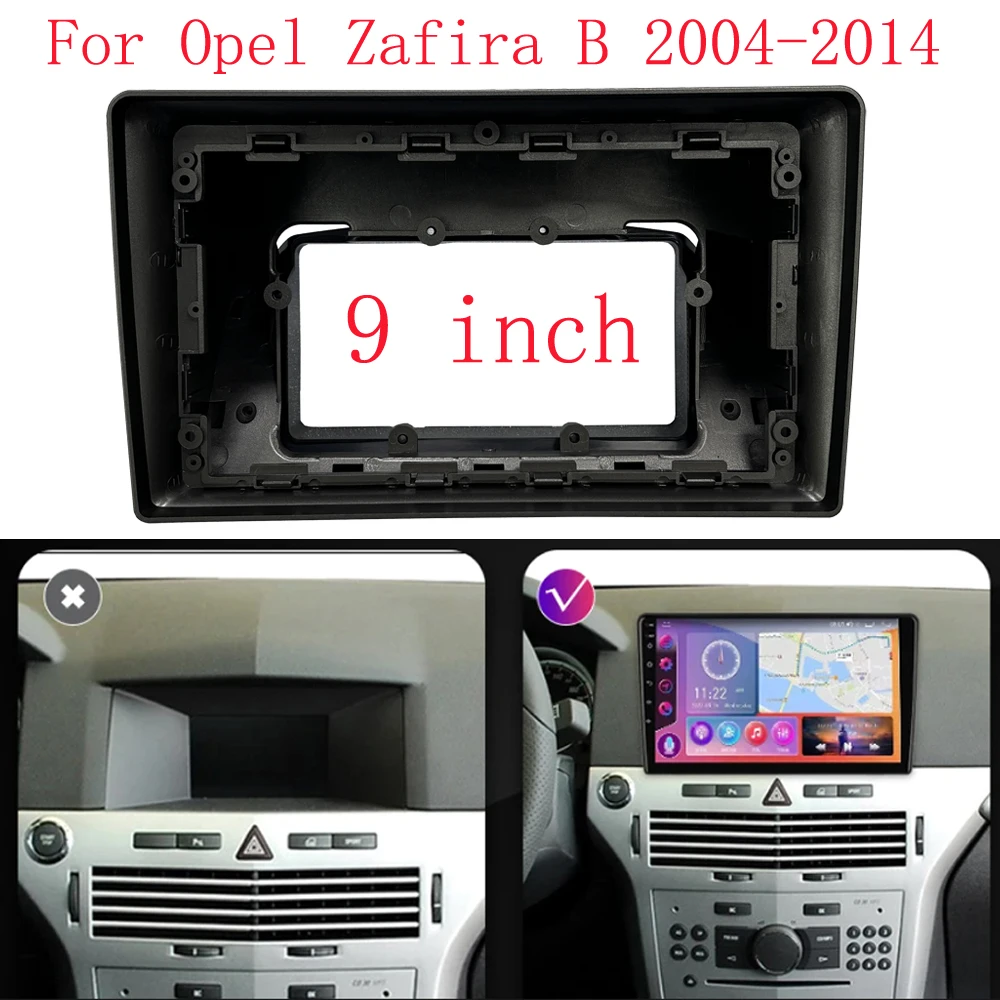 

Car Radio Fascia Frame For Opel Zafira B Astra H 2004-2014 9 inch Stereo Panel Wiring Harness Power Cord Cable Canbus Decoder